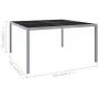 Mesa de jardín de acero y vidrio gris 130x130x72 cm de vidaXL, Mesas de jardín - Ref: Foro24-313086, Precio: 172,11 €, Descue...