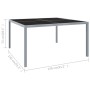 Mesa de jardín de acero y vidrio gris 130x130x72 cm de vidaXL, Mesas de jardín - Ref: Foro24-313086, Precio: 174,91 €, Descue...