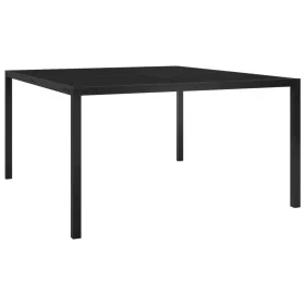 Mesa de jardín de acero y vidrio negra 130x130x72 cm de vidaXL, Mesas de jardín - Ref: Foro24-313099, Precio: 188,35 €, Descu...