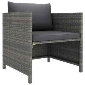 Sofá de jardín con cojines ratán sintético gris de vidaXL, Sofás modulares de exterior - Ref: Foro24-313496, Precio: 55,44 €,...