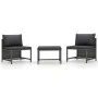 3-teiliges Gartensofa-Set und Kissen aus grauem Kunststoff-Rattan. von vidaXL, Modulare Sofas für den Außenbereich - Ref: For...