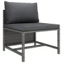 3-teiliges Gartensofa-Set und Kissen aus grauem Kunststoff-Rattan. von vidaXL, Modulare Sofas für den Außenbereich - Ref: For...