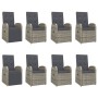 Set comedor jardín 9 pzas y cojines ratán sintético gris en Conjuntos de jardín | Comprar online en Foru.es