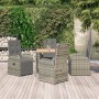 Set comedor de jardín 5 piezas con cojines ratán sintético gris en Conjuntos de jardín | Comprar online en Foru.es