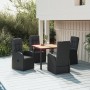 Set de muebles jardín 5 pzas con cojines ratán sintético negro en Conjuntos de jardín | Comprar online en Foru.es
