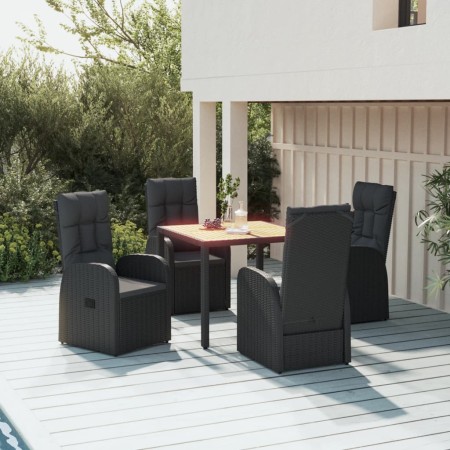 Set de muebles jardín 5 pzas con cojines ratán sintético negro en Conjuntos de jardín | Comprar online en Foru.es