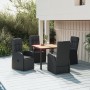 Set de muebles jardín 5 pzas con cojines ratán sintético negro en Conjuntos de jardín | Comprar online en Foru.es