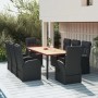 Set de comedor de jardín 9 pzas y cojines ratán sintético negro en Conjuntos de jardín | Comprar online en Foru.es