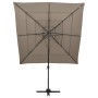Sombrilla de 4 niveles con poste aluminio gris taupe 250x250 cm de vidaXL, Sombrillas - Ref: Foro24-313823, Precio: 196,82 €,...