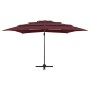 Sombrilla de 4 niveles con poste de aluminio burdeos 250x250 cm de vidaXL, Sombrillas - Ref: Foro24-313824, Precio: 195,56 €,...