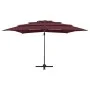 Sombrilla de 4 niveles con poste de aluminio burdeos 250x250 cm de vidaXL, Sombrillas - Ref: Foro24-313824, Precio: 193,08 €,...