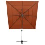 Sombrilla de 4 niveles con poste aluminio terracota 250x250 cm de vidaXL, Sombrillas - Ref: Foro24-313825, Precio: 144,29 €, ...