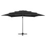 Sombrilla de 4 niveles con poste aluminio negro 250x250 cm de vidaXL, Sombrillas - Ref: Foro24-313826, Precio: 195,56 €, Desc...
