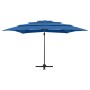 Sombrilla de 4 niveles con poste de aluminio azul 250x250 cm de vidaXL, Sombrillas - Ref: Foro24-313827, Precio: 195,56 €, De...