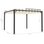 Cenador con techo de lamas tela crema y aluminio 3x3 m de vidaXL, Carpas y cenadores - Ref: Foro24-313924, Precio: 608,39 €, ...