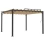 Cenador con techo de lamas tela taupé y aluminio 3x3 m de vidaXL, Carpas y cenadores - Ref: Foro24-313925, Precio: 573,41 €, ...