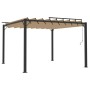 Cenador con techo de lamas tela taupé y aluminio 3x3 m de vidaXL, Carpas y cenadores - Ref: Foro24-313925, Precio: 584,67 €, ...