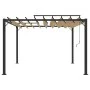 Cenador con techo de lamas tela taupé y aluminio 3x3 m de vidaXL, Carpas y cenadores - Ref: Foro24-313925, Precio: 573,41 €, ...