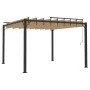 Cenador con techo de lamas tela taupé y aluminio 3x3 m de vidaXL, Carpas y cenadores - Ref: Foro24-313925, Precio: 573,41 €, ...