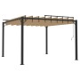Cenador con techo de lamas tela taupé y aluminio 3x3 m de vidaXL, Carpas y cenadores - Ref: Foro24-313925, Precio: 584,67 €, ...