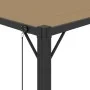Cenador con techo de lamas tela taupé y aluminio 3x3 m de vidaXL, Carpas y cenadores - Ref: Foro24-313925, Precio: 573,41 €, ...