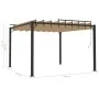 Cenador con techo de lamas tela taupé y aluminio 3x3 m de vidaXL, Carpas y cenadores - Ref: Foro24-313925, Precio: 573,41 €, ...