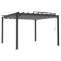 Cenador con techo de lamas tela antracita y aluminio 3x3 m de vidaXL, Carpas y cenadores - Ref: Foro24-313926, Precio: 571,86...