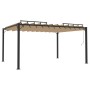 Cenador con techo de lamas tela taupé y aluminio 3x4 m de vidaXL, Carpas y cenadores - Ref: Foro24-313928, Precio: 645,64 €, ...