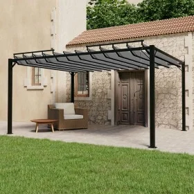 Cenador con techo de lamas tela crema y aluminio 3x4 m de vidaXL, Carpas y cenadores - Ref: Foro24-313929, Precio: 680,46 €, ...
