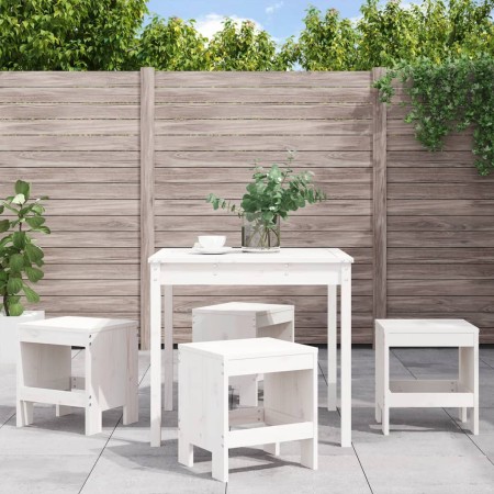 Juego de comedor de jardín 5 piezas madera maciza pino blanco en Conjuntos de jardín | Comprar online en Foru.es