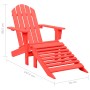 Silla jardín Adirondack con otomana madera maciza de abeto roja de vidaXL, Sillas de jardín - Ref: Foro24-315863, Precio: 102...
