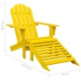 Silla jardín Adirondack y otomana madera maciza abeto amarilla de vidaXL, Sillas de jardín - Ref: Foro24-315864, Precio: 97,4...