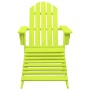 Silla jardín Adirondack con otomana madera maciza abeto verde de vidaXL, Sillas de jardín - Ref: Foro24-315866, Precio: 86,53...