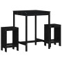 Set de mesa y taburetes altos jardín 3 pzas madera pino negro en Conjuntos de jardín | Comprar online en Foru.es