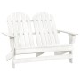 Silla Adirondack de jardín 2 plazas madera de abeto blanco de vidaXL, Sillas de jardín - Ref: Foro24-315899, Precio: 117,79 €...