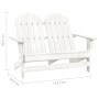 Silla Adirondack de jardín 2 plazas madera de abeto blanco de vidaXL, Sillas de jardín - Ref: Foro24-315899, Precio: 117,79 €...