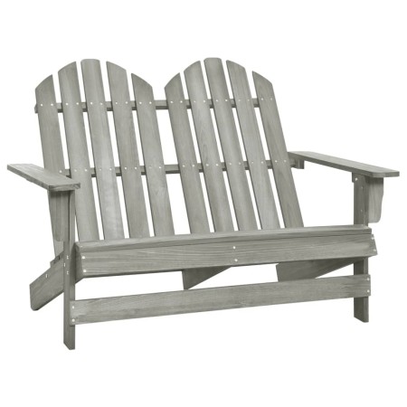 Silla Adirondack de jardín 2 plazas madera maciza abeto gris de vidaXL, Sillas de jardín - Ref: Foro24-315900, Precio: 131,56...