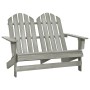 Silla Adirondack de jardín 2 plazas madera maciza abeto gris de vidaXL, Sillas de jardín - Ref: Foro24-315900, Precio: 131,56...