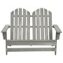 Silla Adirondack de jardín 2 plazas madera maciza abeto gris de vidaXL, Sillas de jardín - Ref: Foro24-315900, Precio: 131,56...