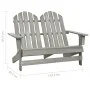 Silla Adirondack de jardín 2 plazas madera maciza abeto gris de vidaXL, Sillas de jardín - Ref: Foro24-315900, Precio: 115,13...