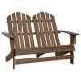 Silla Adirondack de jardín 2 plazas madera maciza abeto marrón de vidaXL, Sillas de jardín - Ref: Foro24-315901, Precio: 131,...
