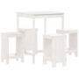 Set de mesa y taburetes altos jardín 5 pzas madera pino blanco en Conjuntos de jardín | Comprar online en Foru.es