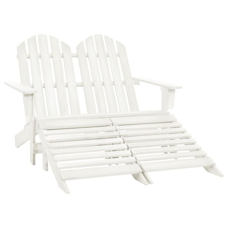 Silla Adirondack de jardín 2 plazas madera maciza abeto blanco de vidaXL, Sillas de jardín - Ref: Foro24-315909, Precio: 132,...