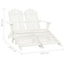 Silla Adirondack de jardín 2 plazas madera maciza abeto blanco de vidaXL, Sillas de jardín - Ref: Foro24-315909, Precio: 132,...
