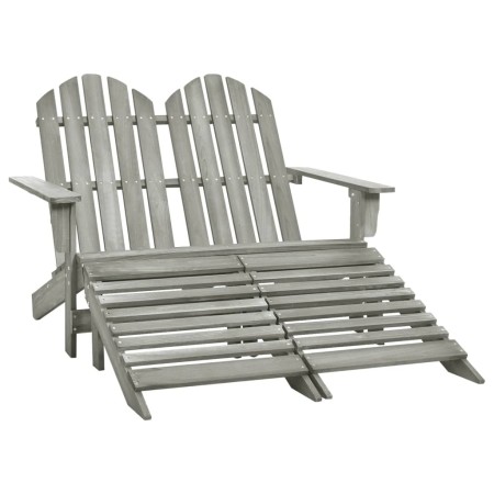 Silla Adirondack de jardín 2 plazas madera de abeto gris de vidaXL, Sillas de jardín - Ref: Foro24-315910, Precio: 137,44 €, ...