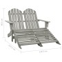 Silla Adirondack de jardín 2 plazas madera de abeto gris de vidaXL, Sillas de jardín - Ref: Foro24-315910, Precio: 137,44 €, ...
