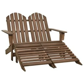 Silla Adirondack de jardín 2 plazas madera de abeto marrón de vidaXL, Sillas de jardín - Ref: Foro24-315911, Precio: 137,46 €...