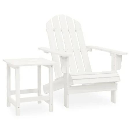 Silla con otomana y mesa jardín Adirondack macizo abeto blanco de vidaXL, Conjuntos de jardín - Ref: Foro24-315919, Precio: 7...