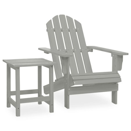 Silla con otomana y mesa jardín Adirondack abeto macizo gris de vidaXL, Conjuntos de jardín - Ref: Foro24-315920, Precio: 79,...