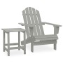 Silla con otomana y mesa jardín Adirondack abeto macizo gris de vidaXL, Conjuntos de jardín - Ref: Foro24-315920, Precio: 79,...